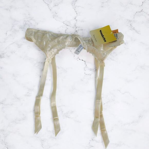 Wonderbra Bridal Garter Belt Lace Ivory Floral Small - Picture 2 of 6